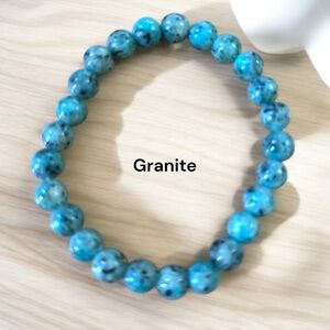 340B. Blue Granite Beaded Bracelet